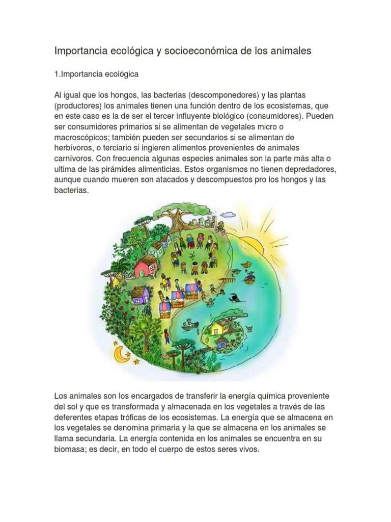 Importancia Ecológica y Socioeconómica de Los Animales | PDF | Ecología |  Biología
