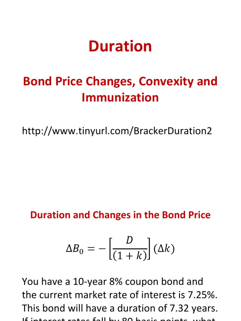Duration and Convexity Bond Duration Bonds (Finance)