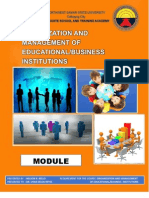 MODULE On Organization and Management of Educational Business Institution