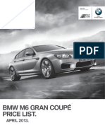 F06 M6 Gran Coupe Price List April2013