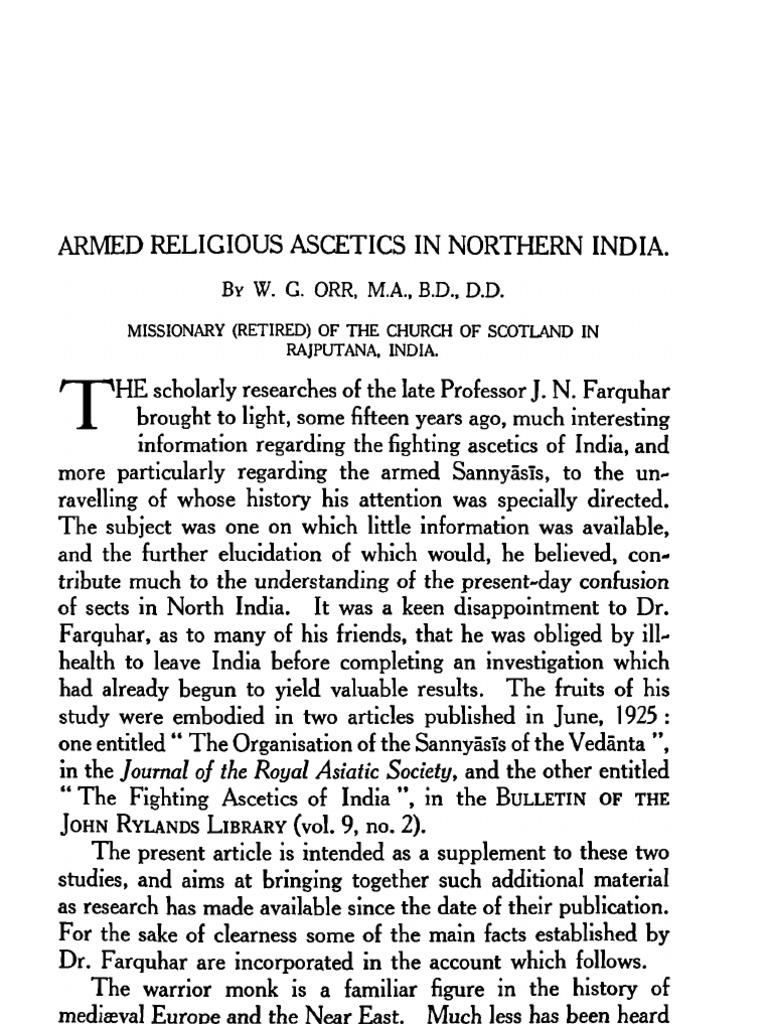 Armed: Religious Ascetics in Northern India | PDF | Asceticism ...