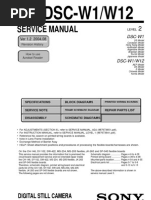 Sony Dsc W1 Service Manual T 14cf0 Electrical Connector Adhesive