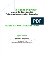 "Iligtas Sa Tigdas Ang Pinas ": Guide For Vaccination Team