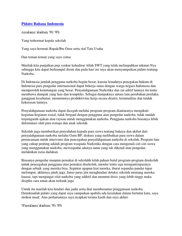 Pidato Bahasa Indonesia