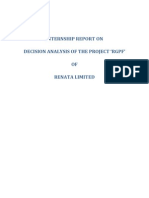 Internship Report On Decision Analysis of The Project RGPF' OF Renata Limited
