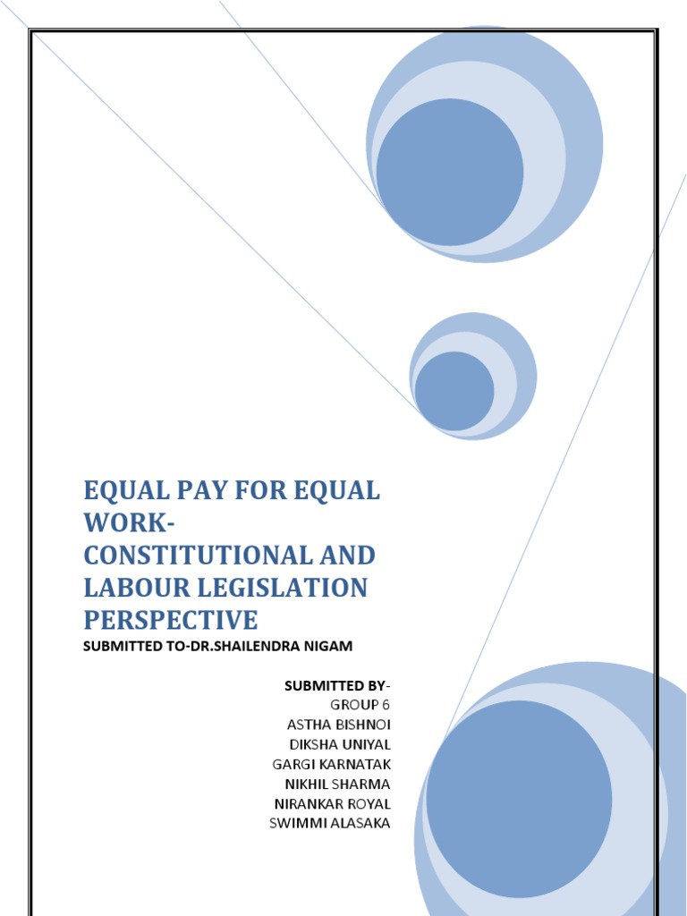 Equal Pay for Equal Work in India | PDF | Equal Pay For Equal Work ...