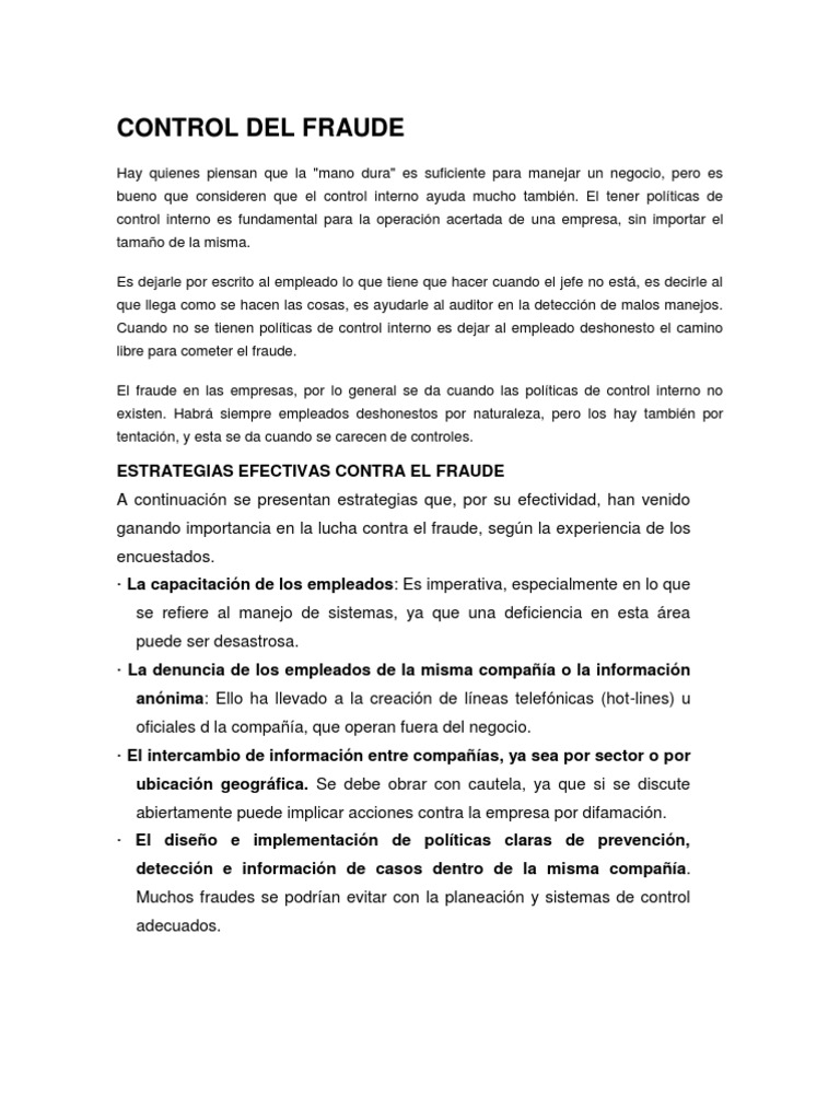 Control Interno, Importancia En La Prevención De Fraudes – NTSV