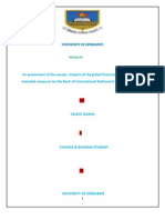 Causes, Effects and The Solutions of The Global Financial Crisis and BIS Reaction.