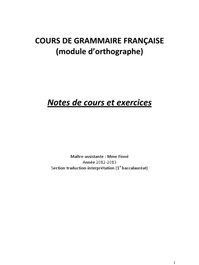 Grammaire Francaise, PDF, Syllabe