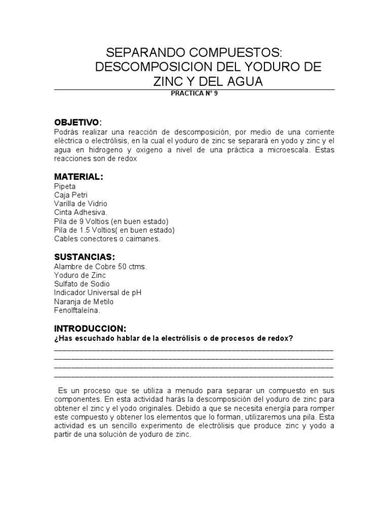 09 Separando Compuestos Del Yoduro de Zinc y Del Agua