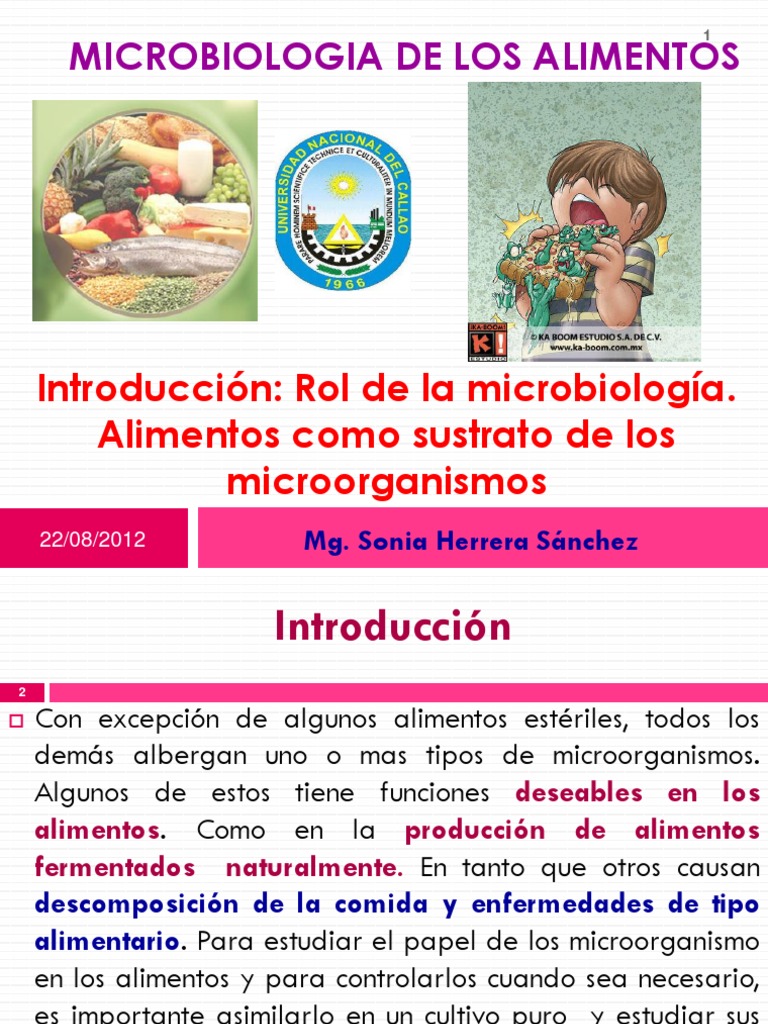 01 - Introduccion - Rol de La Microbiologia de Los Alimentos | PDF ...