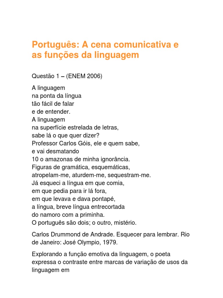Poemas e Funções da Linguagem | PDF | Poesia | Poesia lírica