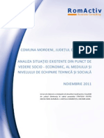 Comuna Moroeni - Analiza Situatiei Existente Din Punct de Vedere Socio-Economic, Al Mediului Si Nivelului de Echipare Tehnica Si Sociala