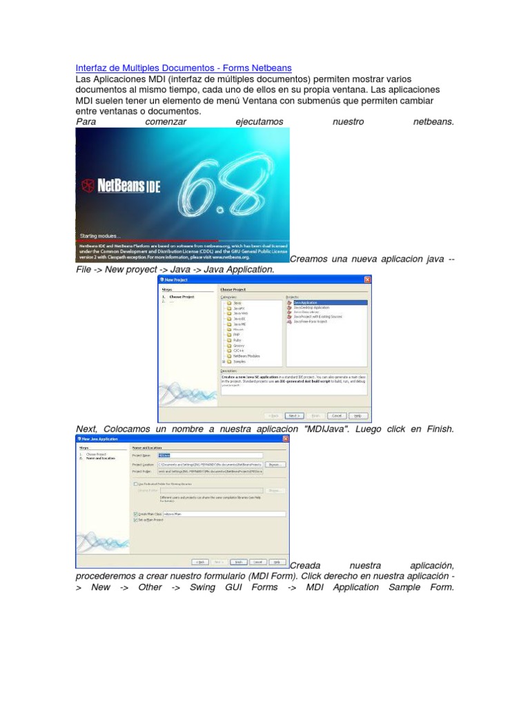 Crear Interfaz MDI en NetBeans | PDF | Java (lenguaje de programación ...
