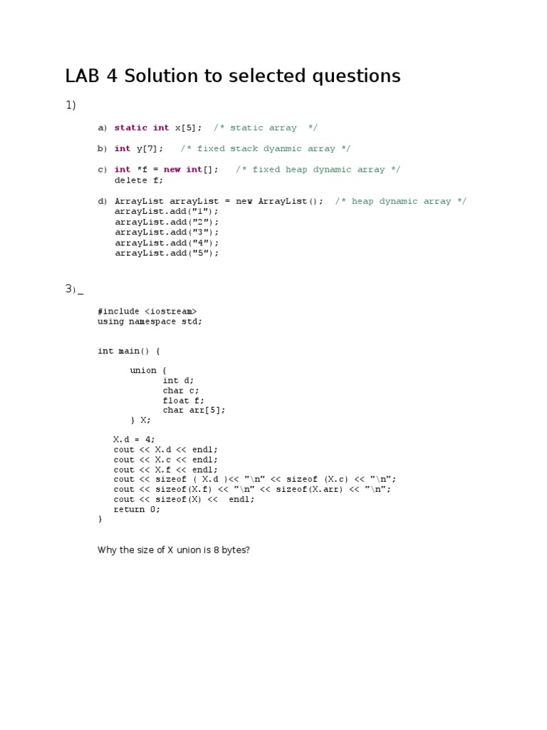 C++ Array and Memory Management Solutions | PDF