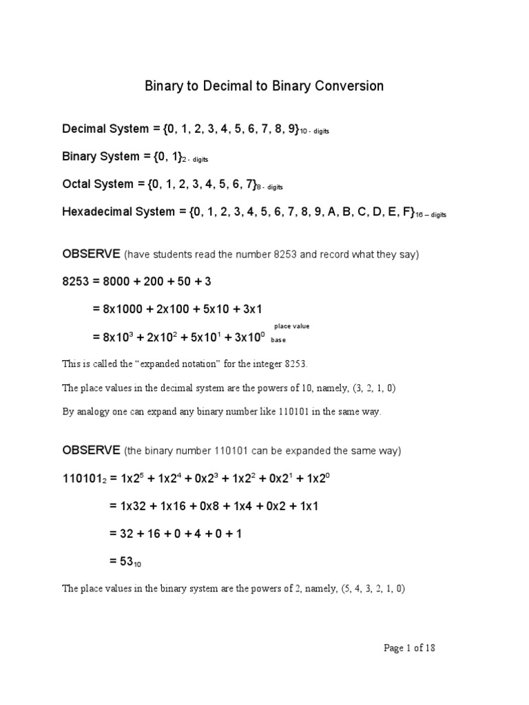 Binary Mathematics Pdf Division Mathematics Elementary Mathematics