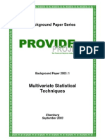 Multivariate Statistical Techniques: Background Paper Series