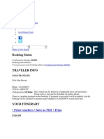 Booking Status: - Print Vouchers - Save As PDF - Print