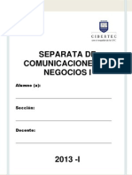 SEPARATA COMNEG I - 2013I - Primera Parte - Antes Del Parcial