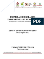 Formulas Herbolarias Uat y Redmexplam Lista Precios Prods Lider Marzo Agosto 2012