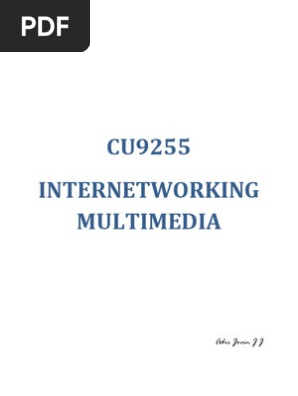 Cu9255 Internetworking Multimedia Communications Protocols - 