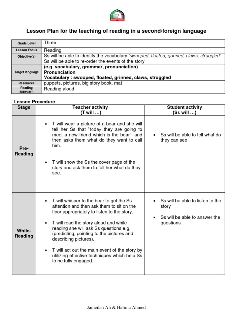 Grade 3 Reading Lesson Plan | PDF | Lesson Plan | Psycholinguistics