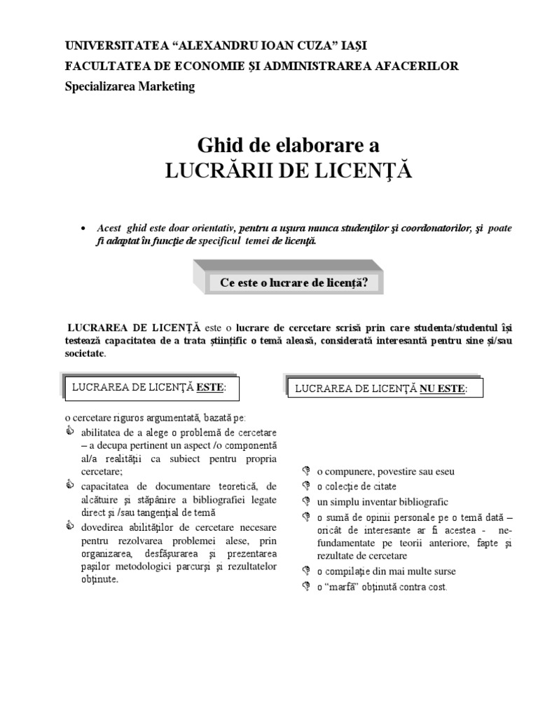 Ghid Licenta Marketing Pdf