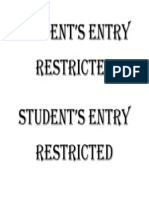 Student'S Entry Restricted Student'S Entry Restricted