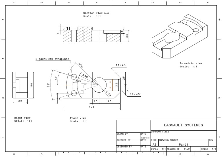 Section View A-A: Dassault Design | PDF