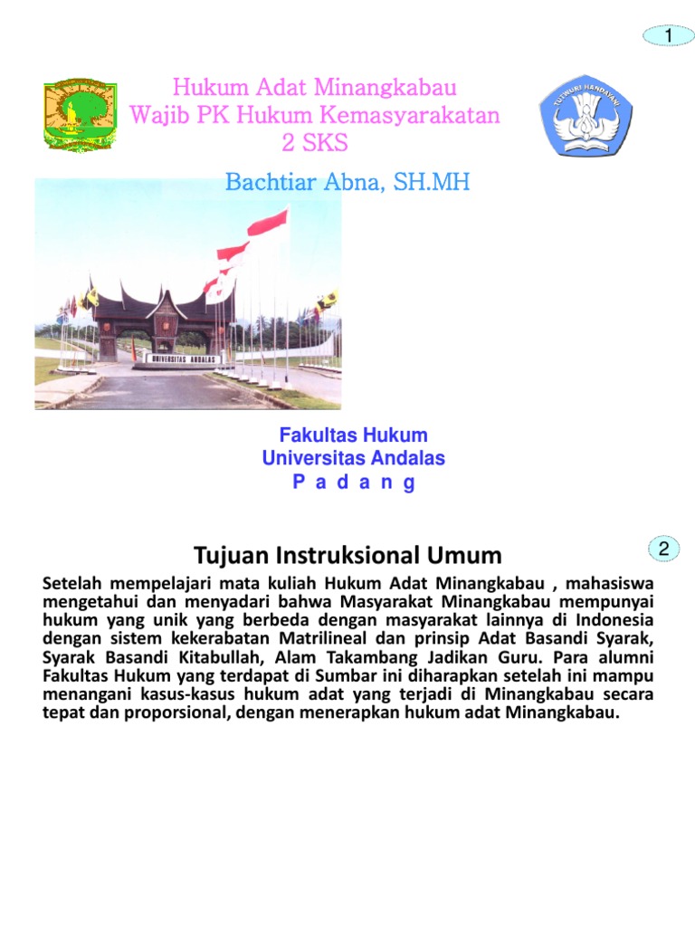 Hukum Adat Minangkabau | PDF