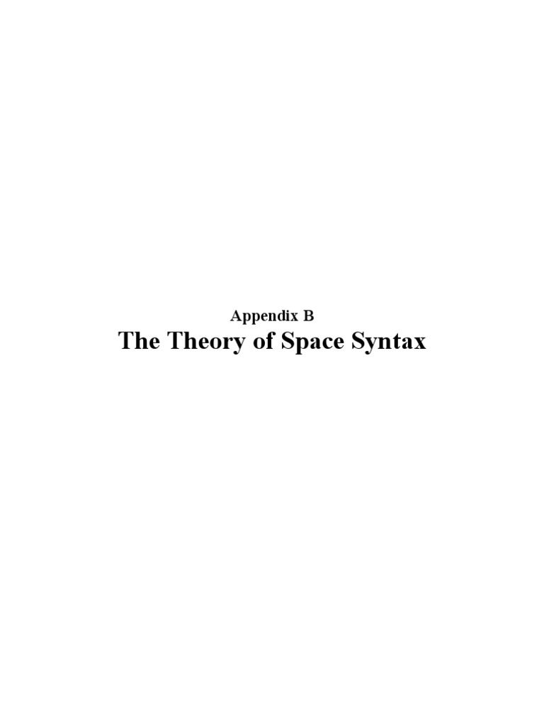 Space Syntax: Theory & Applications | PDF