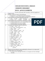 Sharjah Chemistry Worksheet on p-Block Elements