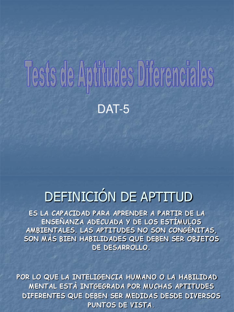 Test de Aptitudes Diferenciales DAT-5 | PDF | Arte