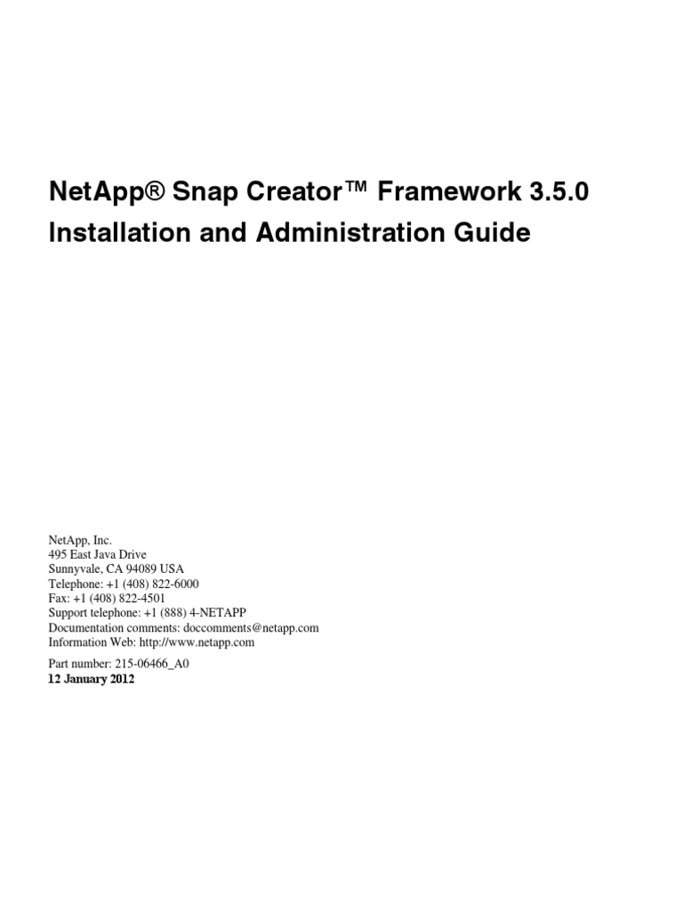 Snap Creator | PDF | Ibm Notes | Oracle Database
