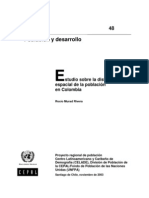 Estudio sobre la distribución espacial poblacion Colombia