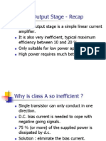 Class B Output Stage Recap Explains Higher Efficiency Than Class A