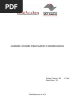 CALIBRAÇÃO E AFERIAÇÃO DE EQUIPAMENTOS DE MEDIÇÕES QUÍMICAS