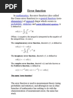 Error Function - Sfe