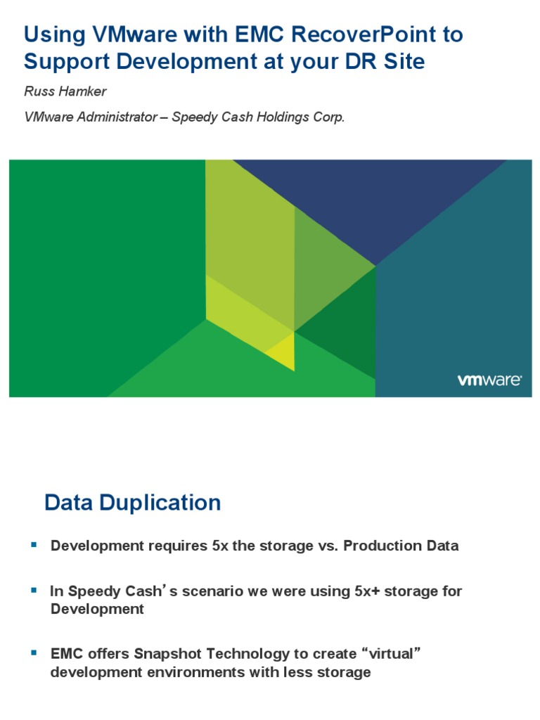 RecoverPoint Demonstration | PDF | V Mware | Computer Data Storage