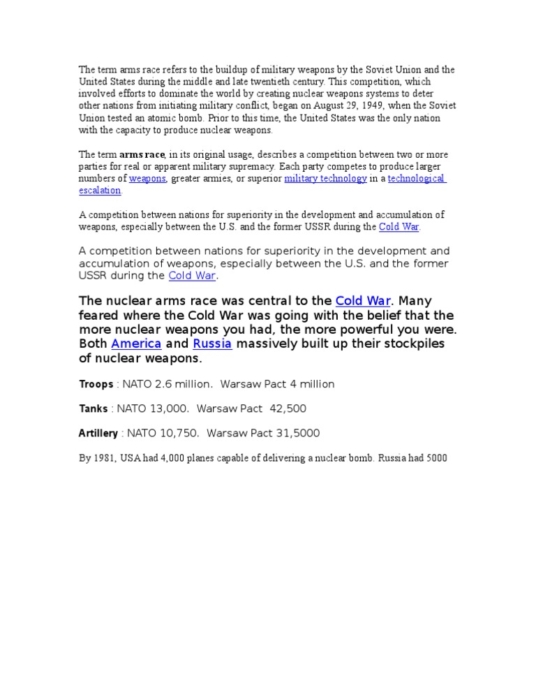 Arms Race Questions & Answers by Eugenehyje PDF