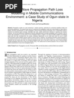 Download Radio Wave Propagation Path Loss Modelling in Mobile Communications Environment a Case Study of Ogun-state in Nigeria by Journal of Telecommunications SN145491771 doc pdf