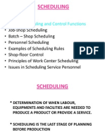 Scheduling: - Scheduling - Work Center - Typical Scheduling and Control Functions