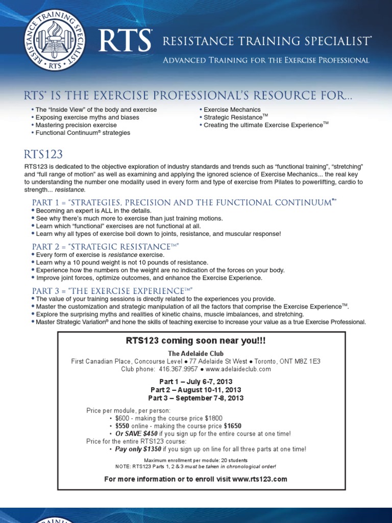 RTS123 Toronto Adelaide Club | PDF | Physical Exercise | Strength Training