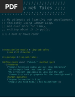 Lisp Web Tales