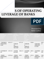Analysis of Operating Leverage of Banks: Presented By: Rohit Luthra