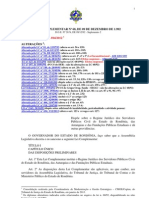 LC N. 68 - Regime Jurídico Dos Servidores de RO - Atualizado Até LC N. 694-2012