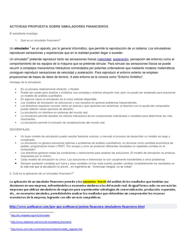Actividad Propuesta Sobre Simuladores Financieros