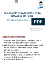 REVISIÓN DATA HIS 2011-2012