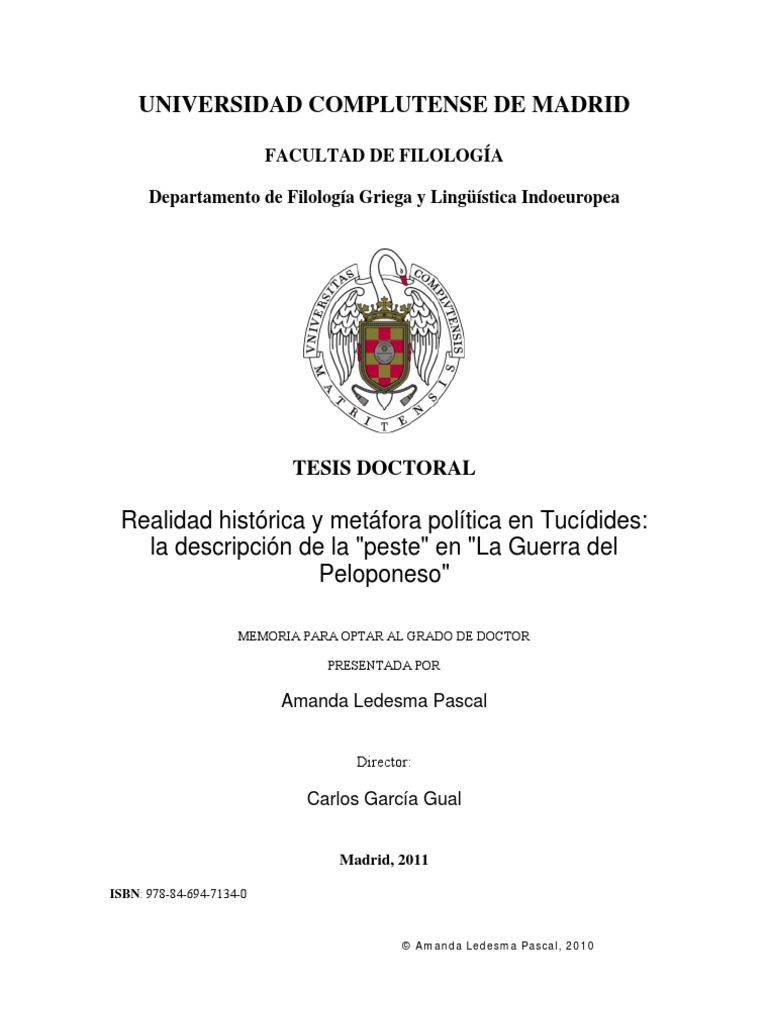 Metáfora politica de la Peste de Atenas en Tucidides