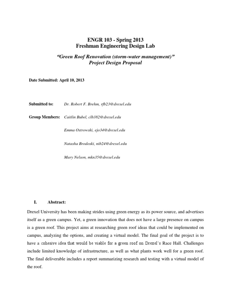 Engineering Design Proposal Irrigation Rain